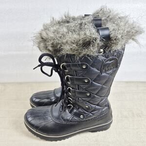 Sorel Women’s 9 Tofino II Black Quilted Waterproof Winter Snow Boots LL1846-011